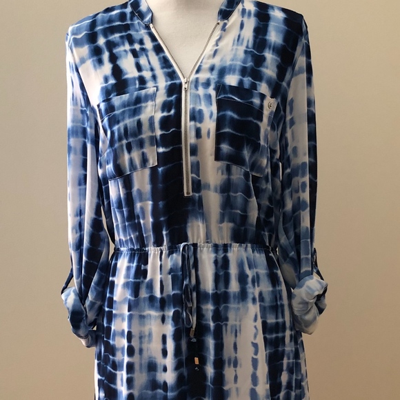Guess Dresses & Skirts - Guess Zip Front Tie Dye Dress Size L